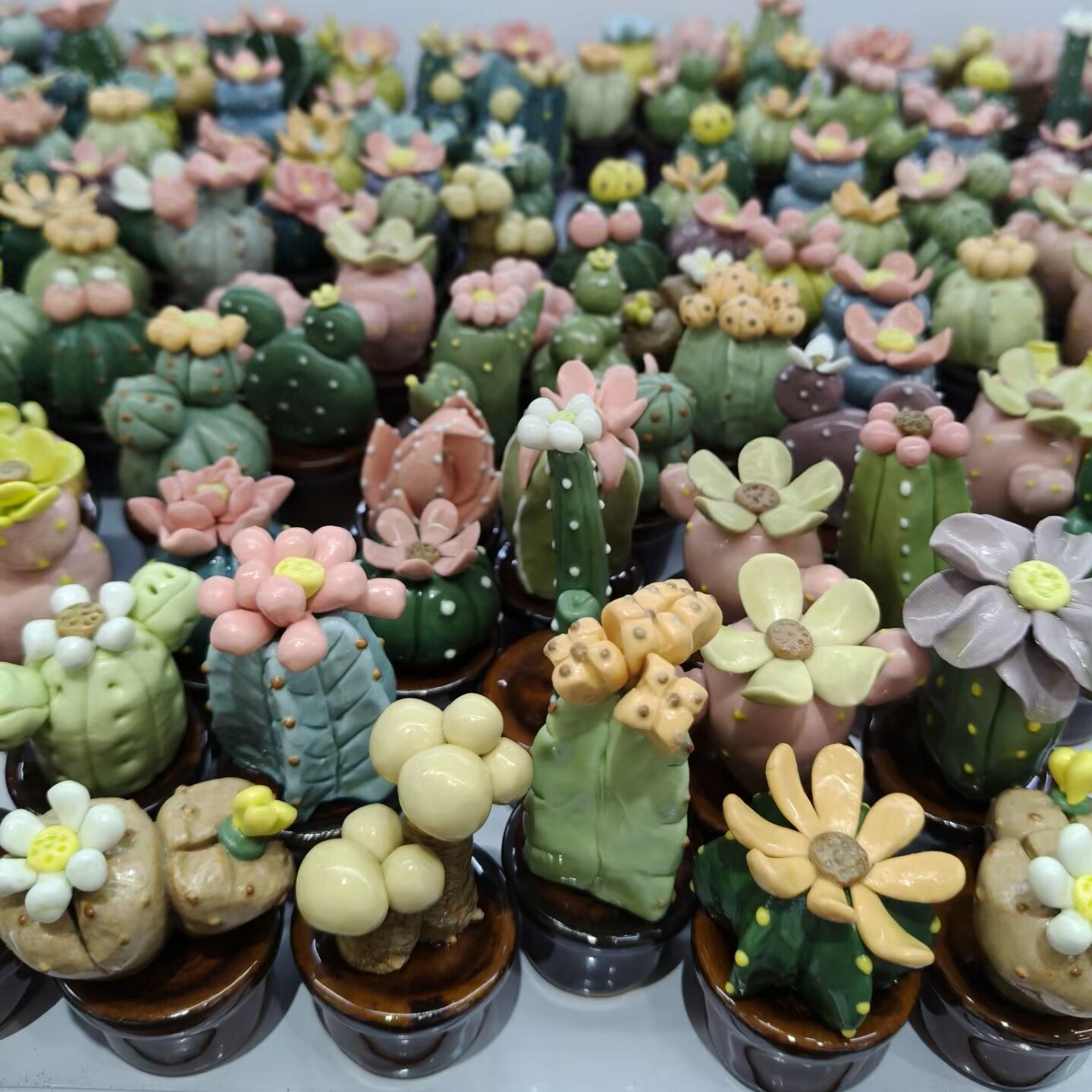 Керамические ювелирные мелочи ручной работы креативный кактус суккулент милое настольное мини-растение декор подарок