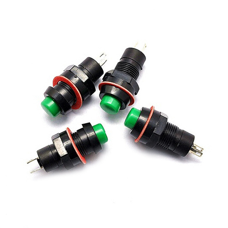 Самозакрывающийся кнопочный переключатель/DS-211 калибр 10MM 1A/250V зеленый, сделано с прямой съемки
