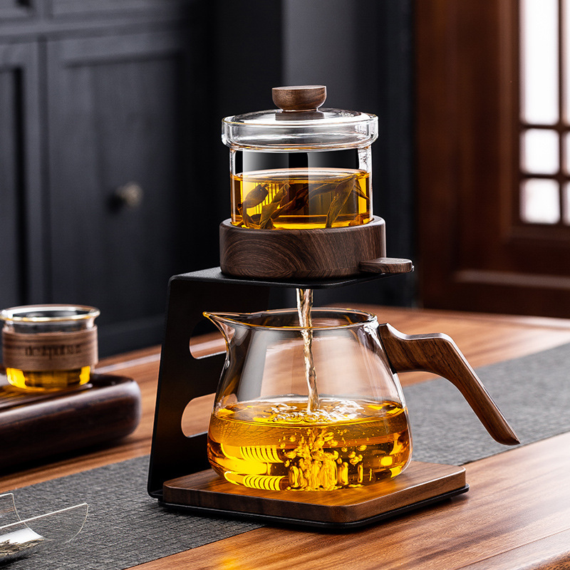 2024 New Intelligent Automatic Lazy Tea Maker Tea Set suit Magnetic Suction One-Key Tea Separation Floating Cup