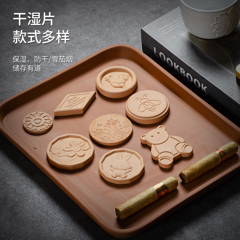 Daily increase red soil wet and dry piece cut tobacco clay moisturizing humidifying and humidifying cigar accessories circulation factory wholesale