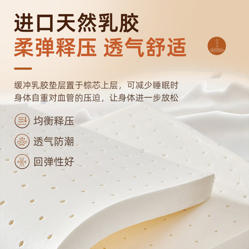 Mattress Natural Coconut Palm Household Hard Mat for the Elderly and Children Waist and Spine Protection Foldable Latex Palm Mat