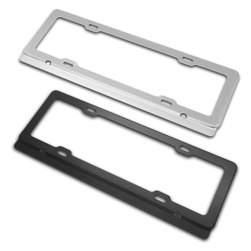 Aluminum Alloy Frameless License Plate Frame Domestic General Model Extremely Narrow License Plate Frame License Plate Frame Black Silver License Plate Frame