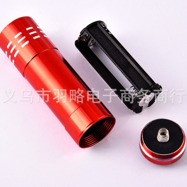 9LED purple light 395 ultraviolet light small flashlight banknote checking mini nine lights UV curing mask fluorescent agent test lamp