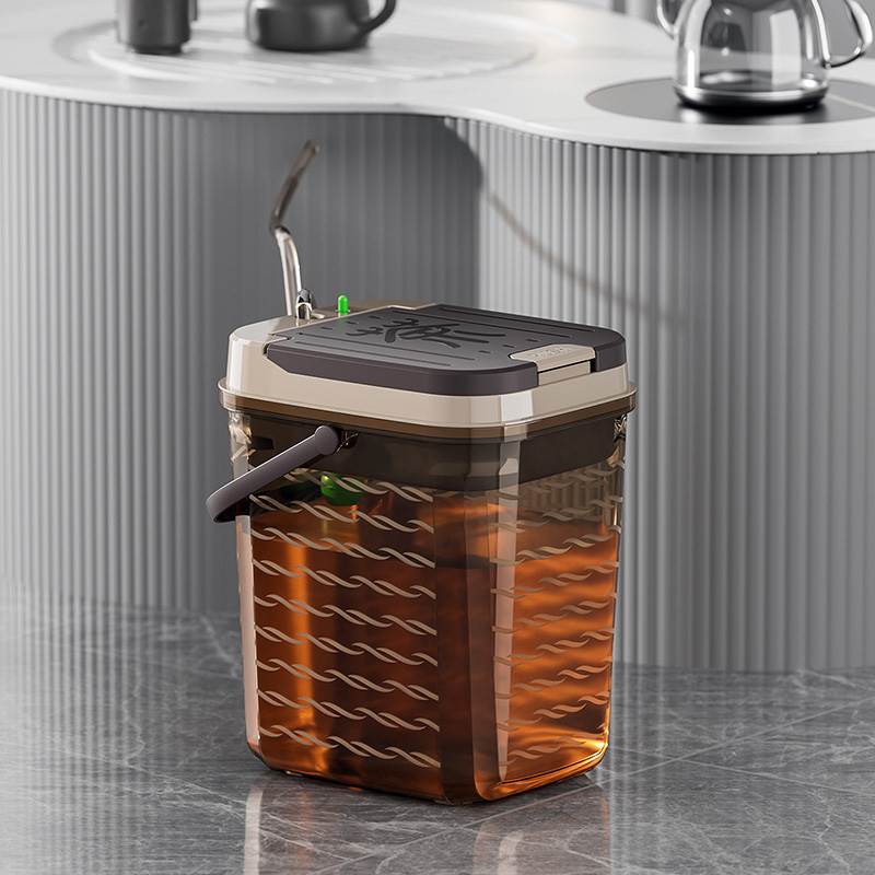 Household Small Tea Bucket Transparent Tea Bucket Tea Dregs Bucket Tea Table Waste Water Bucket Tea Tray Drainage Bucket Dry and Wet Separation Bucket