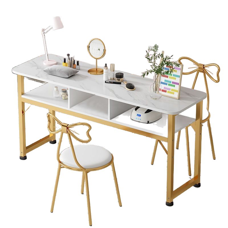 Ins Style Popular Nail Salon Special Price Economical Manicure Table and Chair Set Japanese Simple Double Manicure Table