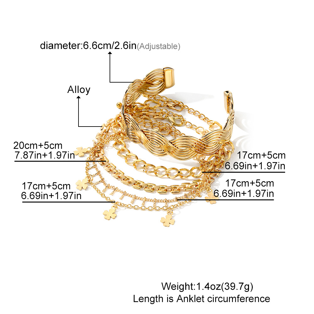 Cross-border new jewelry fashion temperament creative zircon imitation pearl alloy jewelry suit ladies 54 piece set