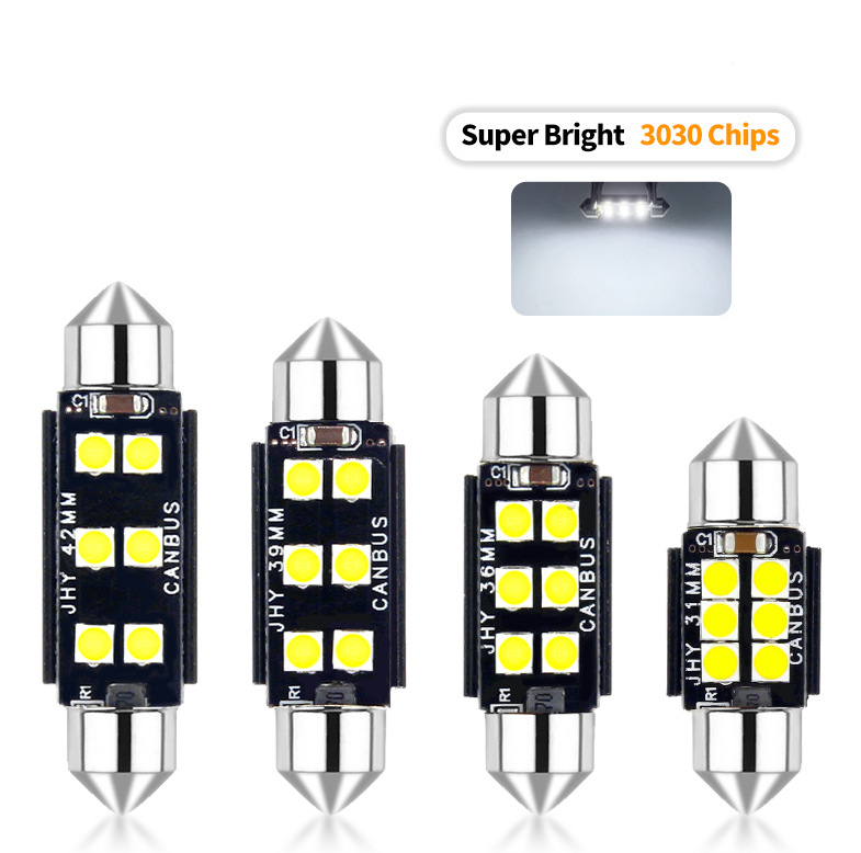 Светодиодный свет для крыши автомобиля, двойной наконечник 3030 6SMD, постоянный ток, освещение номерного знака