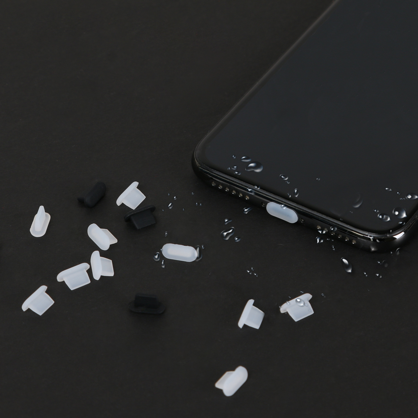 Cross-Border Type-C Mobile Phone Dust Plug Usb-C Charging Port Silicone Plug Lighting Data Port Plug Anti-Lost