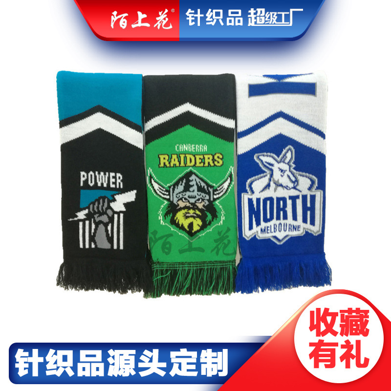 Акриловый вязаный жаккардовый футбольный шарф индивидуальная настройка профессиональный игровой промо-шарф фабрика фан-шарф индивидуальная настройка