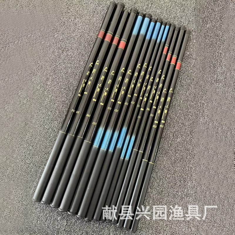 Cross-border fishing continuous fishing rod hand Rod stream fishing rod beginner fishing rod fishing rod thread fiberglass hand Rod stream fishing rod