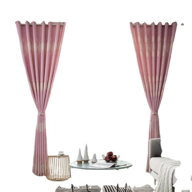 New Bamboo Cotton Curtains Finished Jacquard Curtains Finished Blackout Cloth Factory Direct Sales Scandinavian Living Room Bedroom Balcony