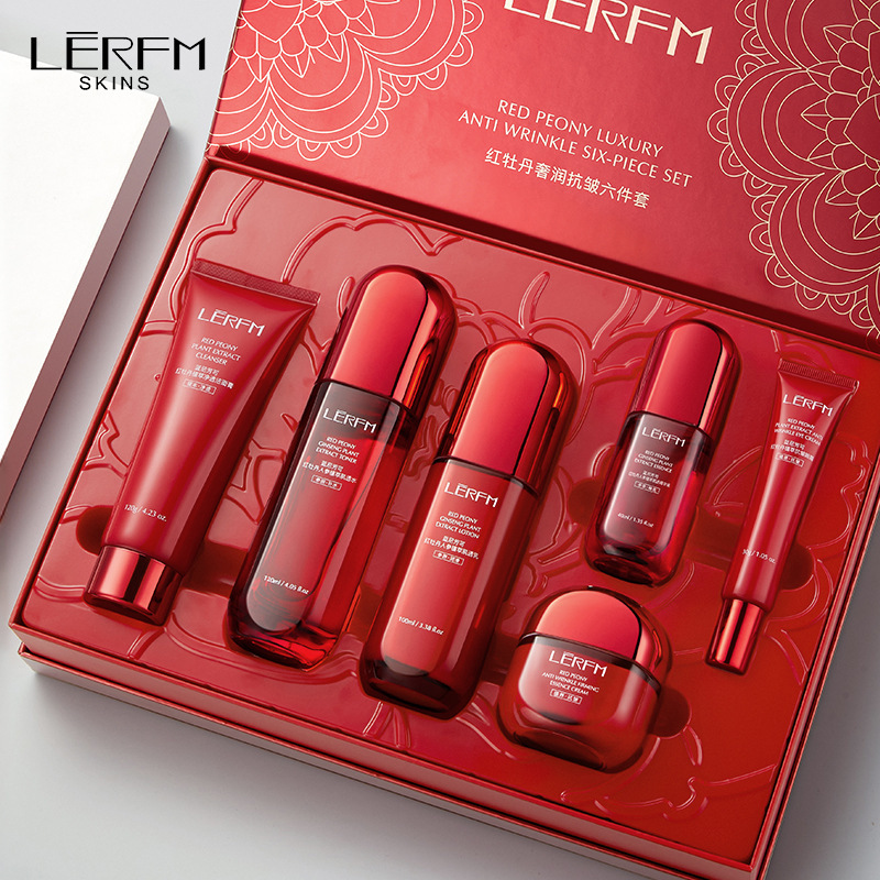 L-RFM Lanifang Red Peony Luxury Anti-wrinkle Six-piece Set Hydrating and Moisturizing Hair Factory