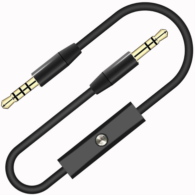 3.5 red audio cable with microphone audio cable with microphone wire control mobile phone audio AUX headset car recording cable