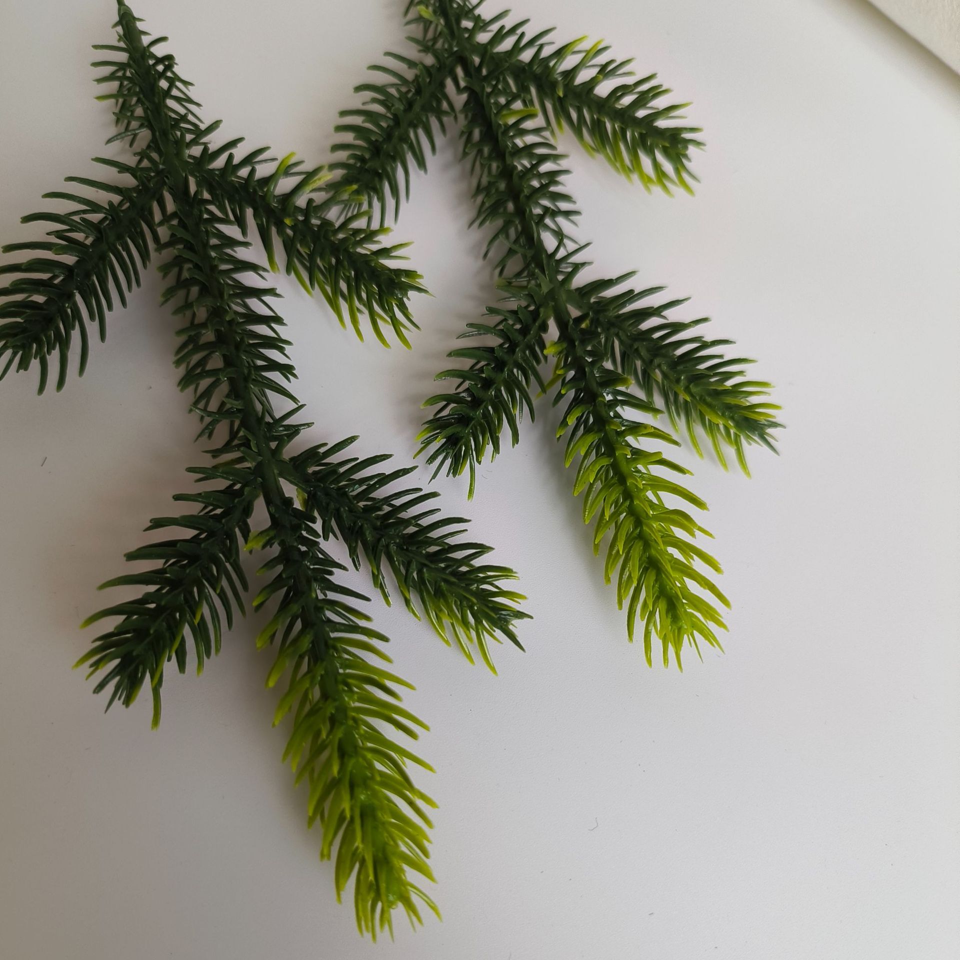 Cross-border Christmas Tree Three-dimensional Double-sided Five-pronged Pine Needle Photography Pine Branch Gift Decoration Props Simulation Plant Leaves