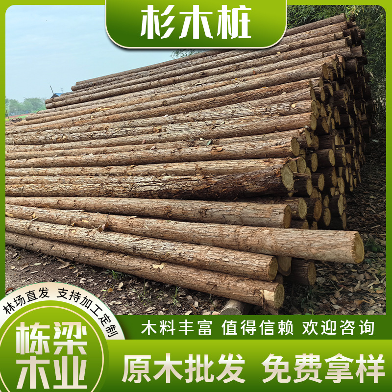 Бревна сосны, очищенные и обработанные бревна, сосновые бревна, зеленящие столбы, сырьё для улицы, много спецификаций, прямая продажа с лесного хозяйства