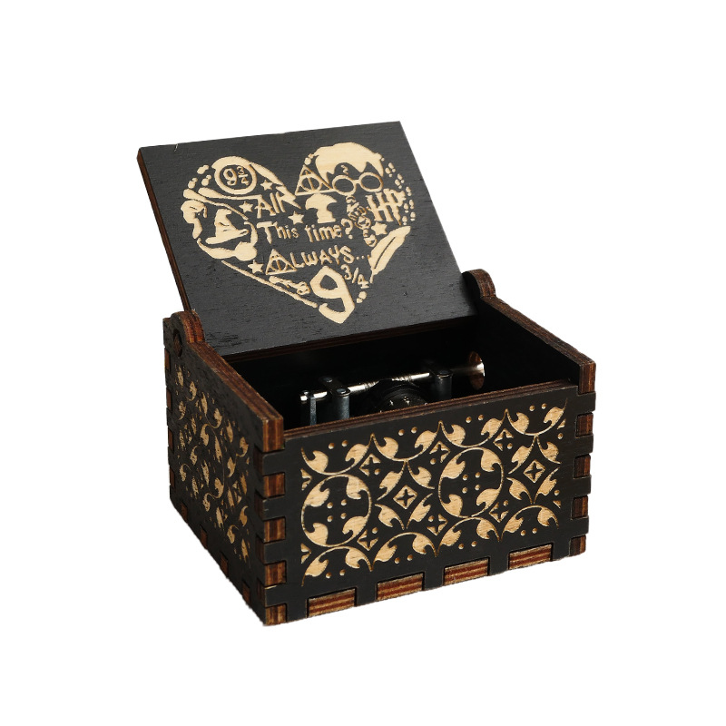 Hogworth wooden music box gift Music Box Vintage carved hand-cranked hair strip gift Music Box Wholesale
