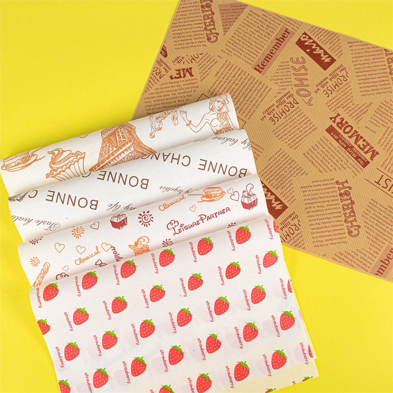 Spot Wholesale Coated Greaseproof Paper Sandwich Rice Ball Burger Wrapping Paper Food Packaging Meal Paper Baking Greaseproof Paper