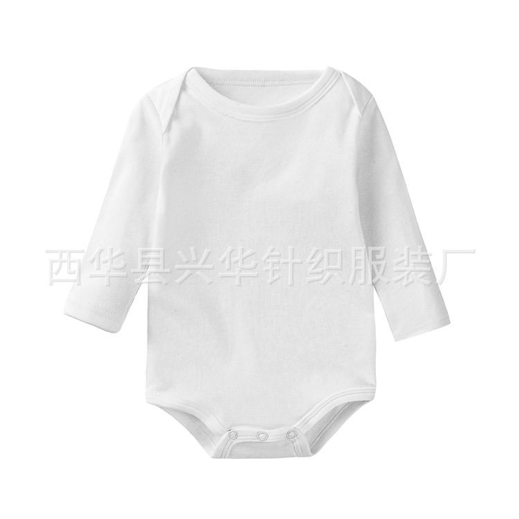 Newborn Pure Color Cotton Spring & Fall Long-Sleeved Clothes Romper Baby Jumpsuit Baby Jumpsuit Triangle Romper