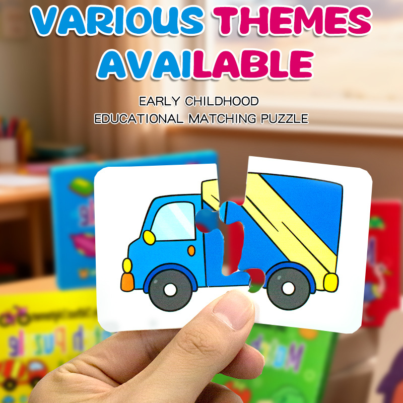 Cross-Border Educational Matching Puzzle Cards Chinese and English Version 1-3 Years Old 4-Year-Old Kidsren's Intellectual Early Education Boys and Girls Kidsren's Toys