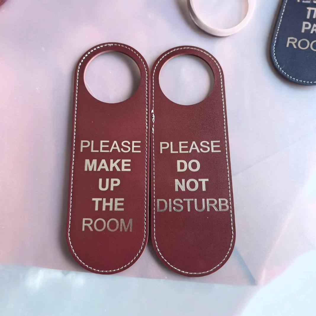 Cross-Border Door Sign in Stock English Please Do Not Disturb Reminder Sign Leather Office Conference Room Door Sign
