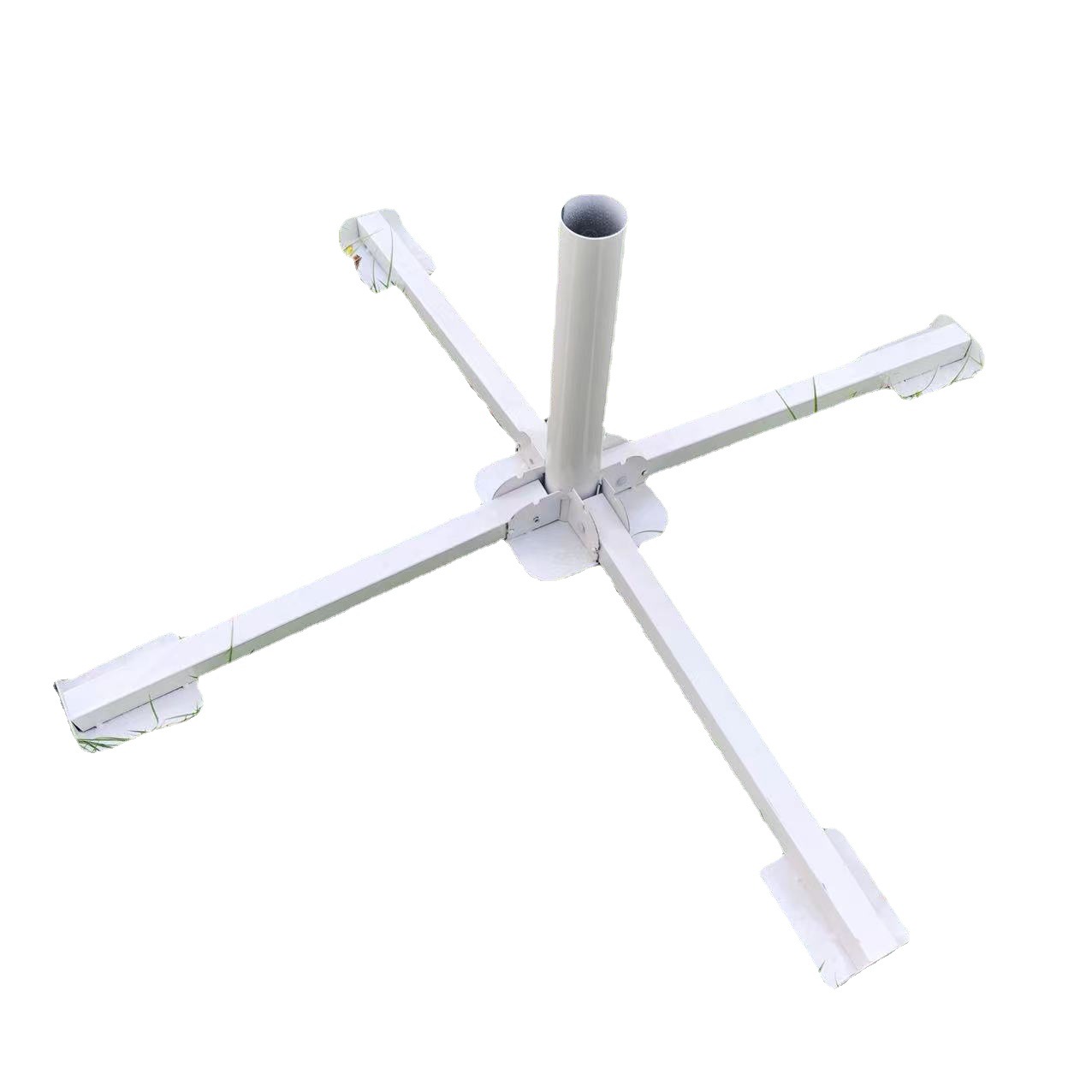 Outdoor sunshade sun umbrella cross base portable stall beach umbrella special umbrella seat windproof four-corner frame folding