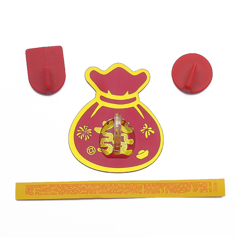 Red sticky hook non-perforated seamless hook open five emperor money pendant peripheral accessories all kinds of light card small card red sand