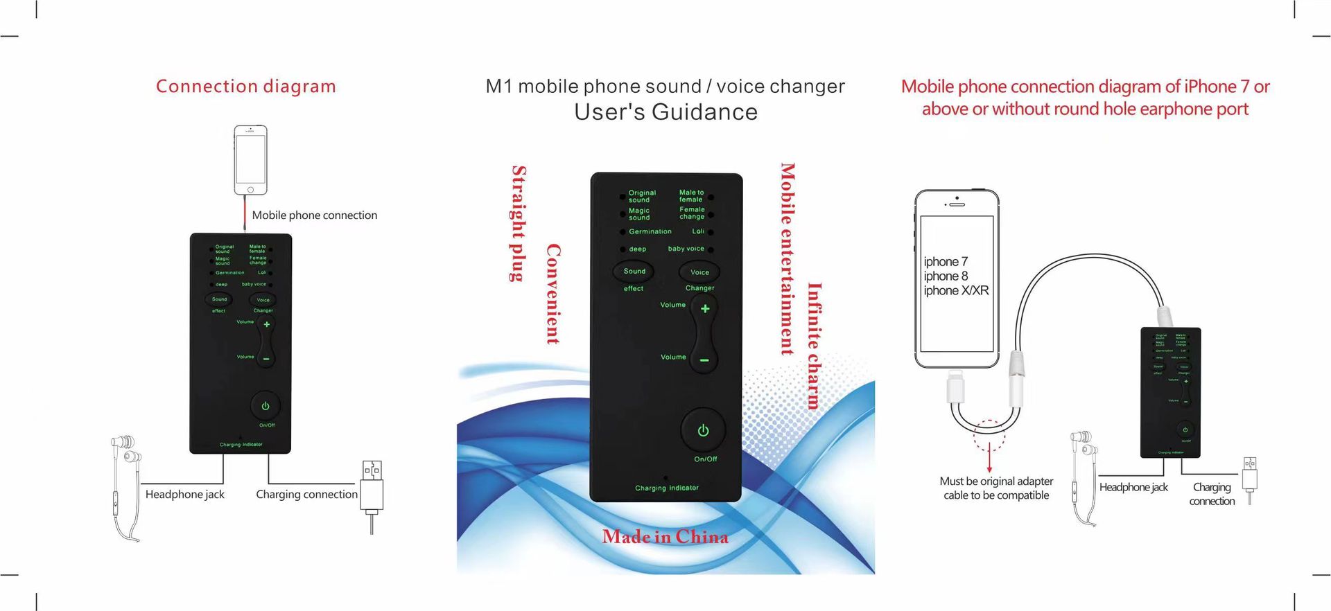 Foreign trade cross-border manufacturers best selling voice changer live game live American voice device chicken phone change