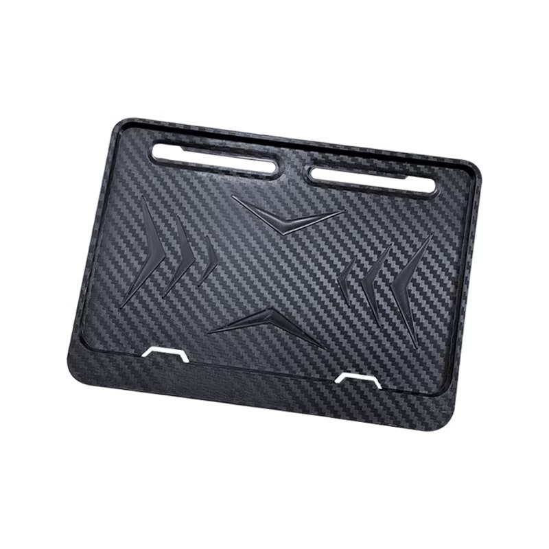 Motorcycle Rear License Plate Frame Universal for Scooters, Carbon Fiber Pattern, New Traffic Regulations, Thickened Solid Frame
