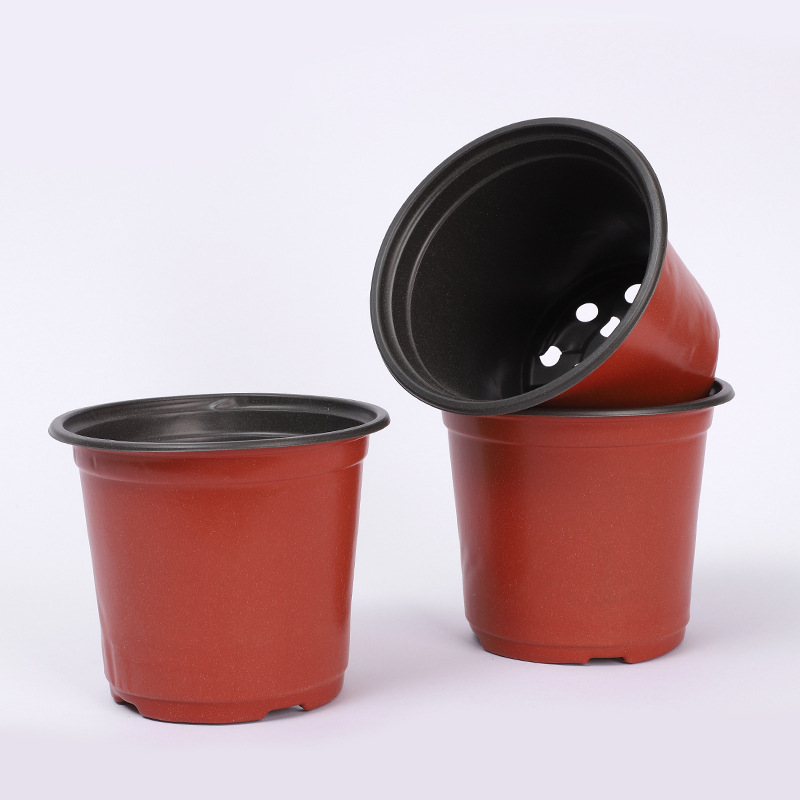 Factory supply two-color flowerpot green plant simple two-color pot blue pot soft plastic nursery pot nursery special flowerpot