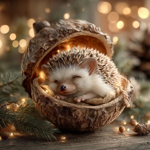 Cross-Border New Chestnut Squirrel Hedgehog Christmas Decorations Christmas Tree Pendant 2D Flat Printing Acrylic Pendant