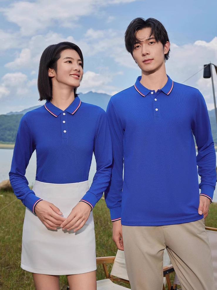 Lapel Workwear Long-Sleeved Polo Shirt Custom Work Clothes Factory Uniform T-Shirt Advertising Shirt Cultural Shirt Embroidered with Logo