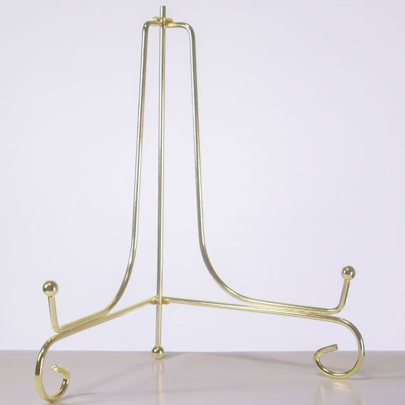 Solid Iron Tea Cake Holder Porcelain Plate Display Rack Pu'Er Tea Iron Bracket Electroplated Plate Rack Photo Frame Display Rack