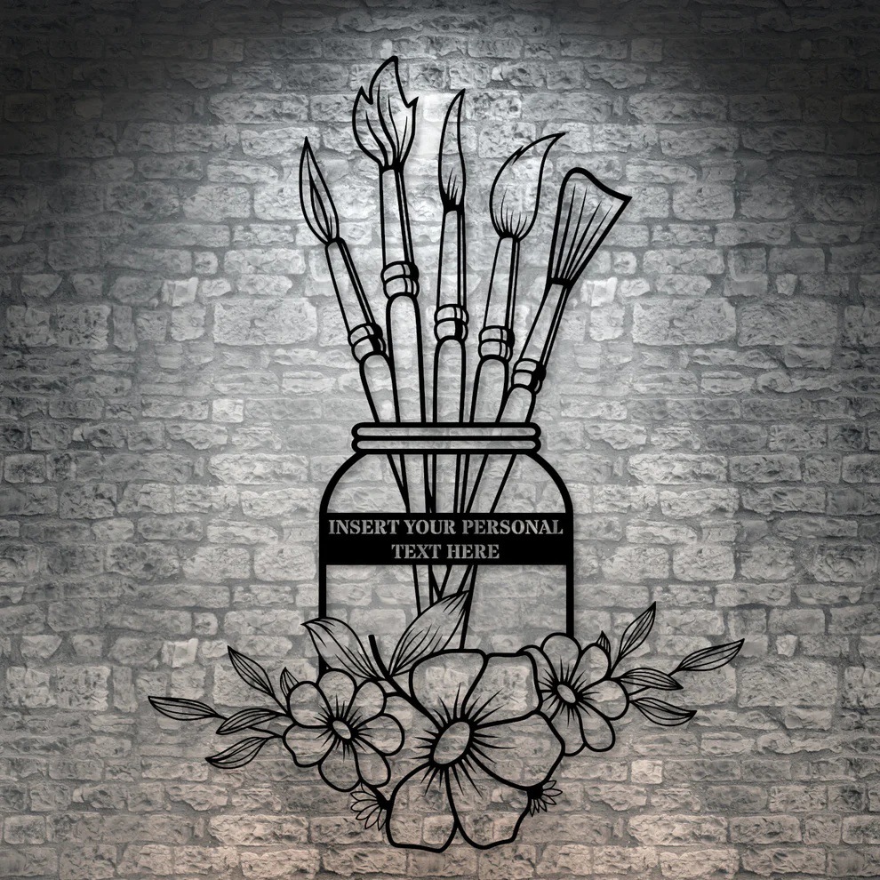 Personalized Painter Name Palette Metal Sign, Painter Decor Gift