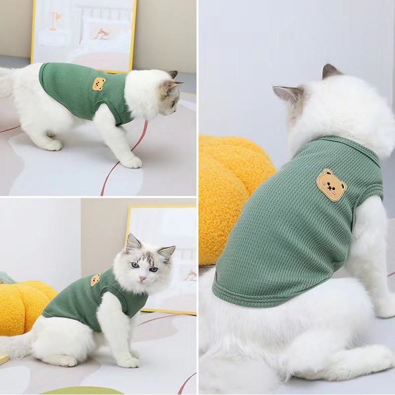 Cat Clothes Anti-lint Dog Vest Teddy Cat Thin Kitten Summer Blue Cat Super Soft Pet Clothes