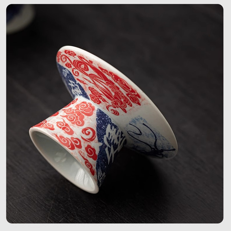 Vintage Blue and White Dragon Pattern Lid Holder for Purple Clay Teapot, Lid Rest, Lid Pad, Teapot Lid Holder, Kung Fu Tea Set Accessories