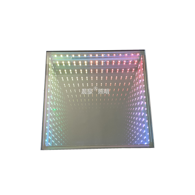 Abyss mirror background wall KTV floor led neon mirror net red infinite 3D multi-layer lasagna mirror stage floor tile light