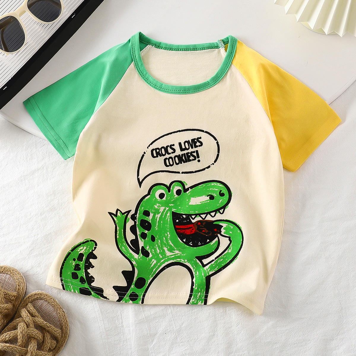 Children's Short-sleeved Cotton Summer New 2025 Boys and Babies' T-shirt Cartoon Girls Short-sleeved Korean Style Single Top Children's Wear