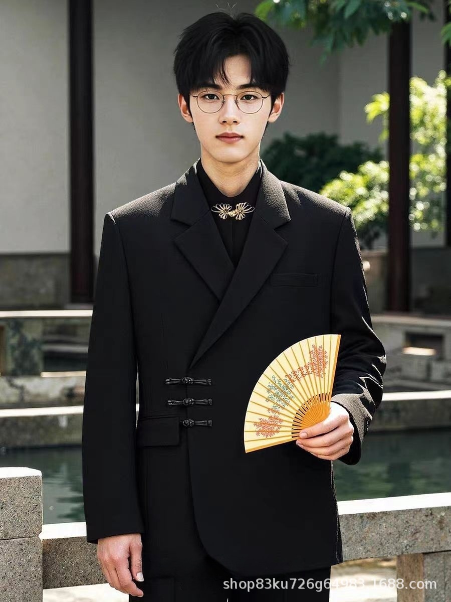 Jinfu Garment Factory Chinese-Style Button-Down Suit Men's Suit Engagement Groom Wedding Suit Chinese-Style中山 Suit