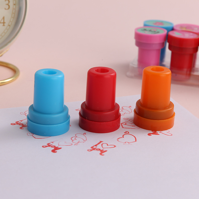 Children's Cute Cartoon Seal Primary School Student Heart Style Washable Seal Kindergarten