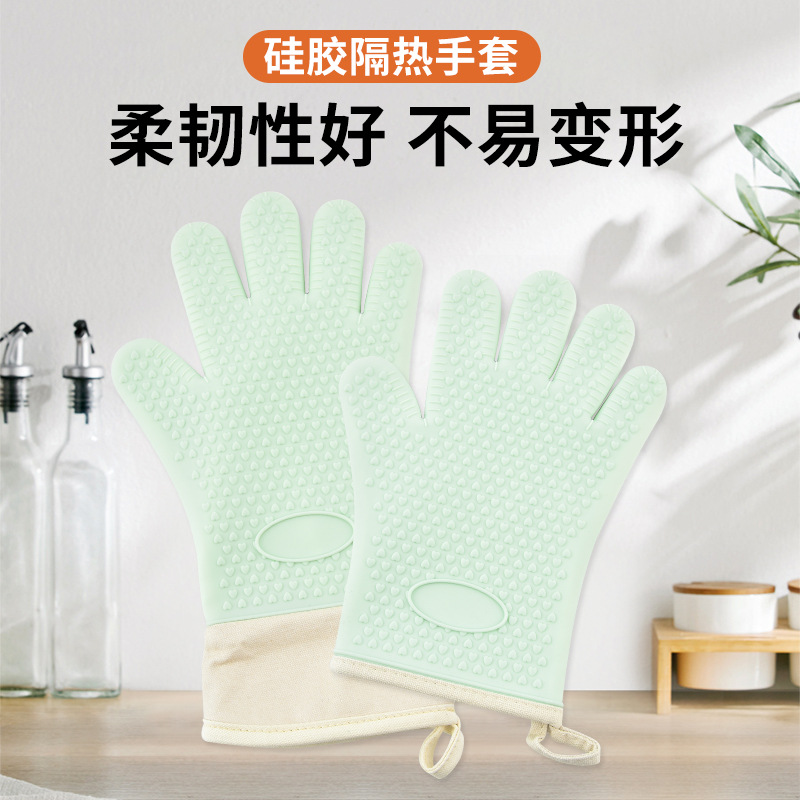 Factory wholesale silicone heat insulation gloves creative household kitchen heat insulation oven gloves microwave oven silicone gloves