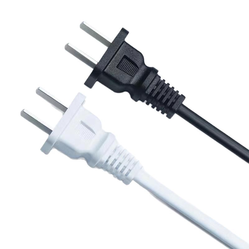 Cross-border double switch wire plug black white lamp cap wire 1.8 meters flat plug European gauge U.S. gauge plug