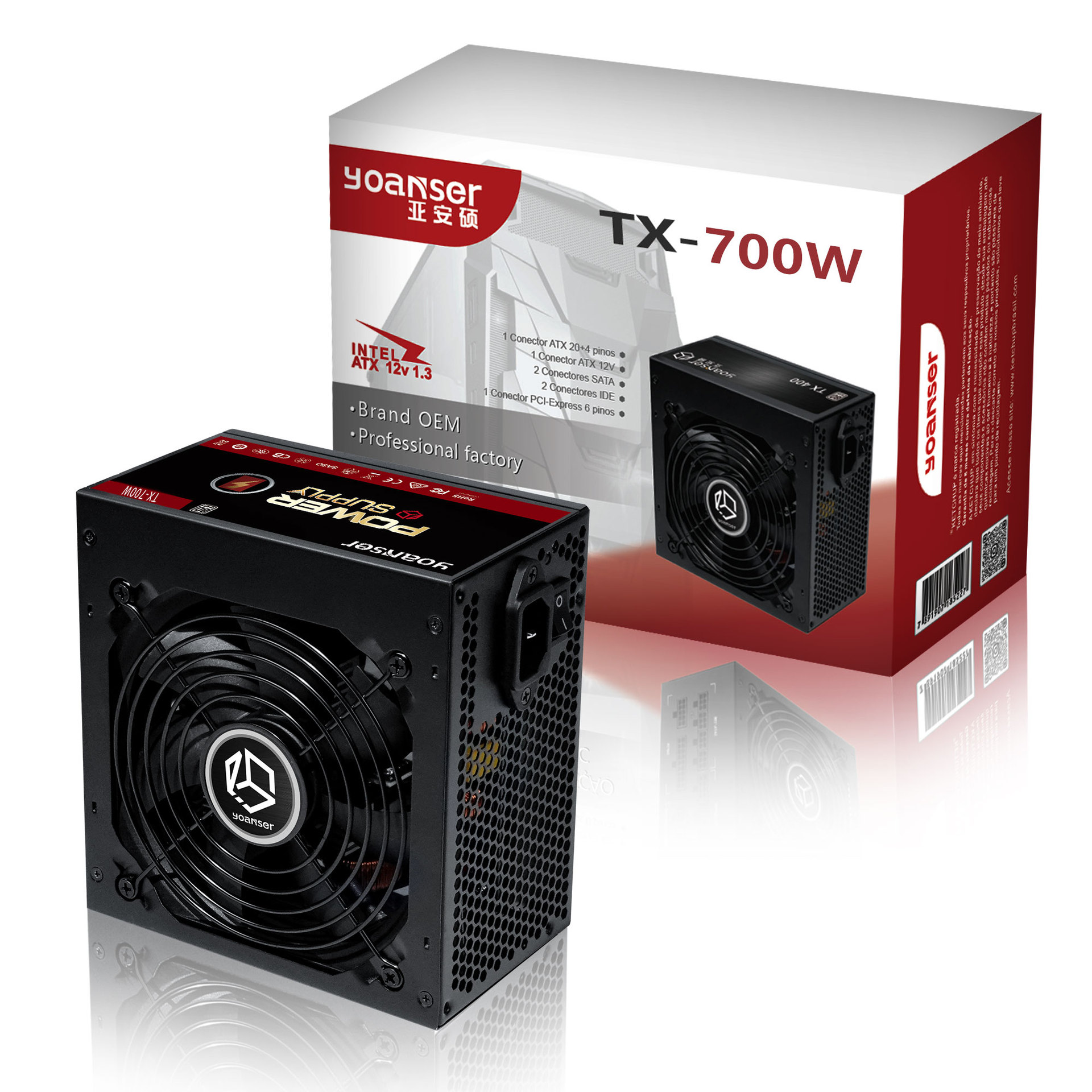 700w Stable Full Straight Outlet Desktop Computer Chassis Power Supply Electric Competition pc Power White Brand Mute Power Supply