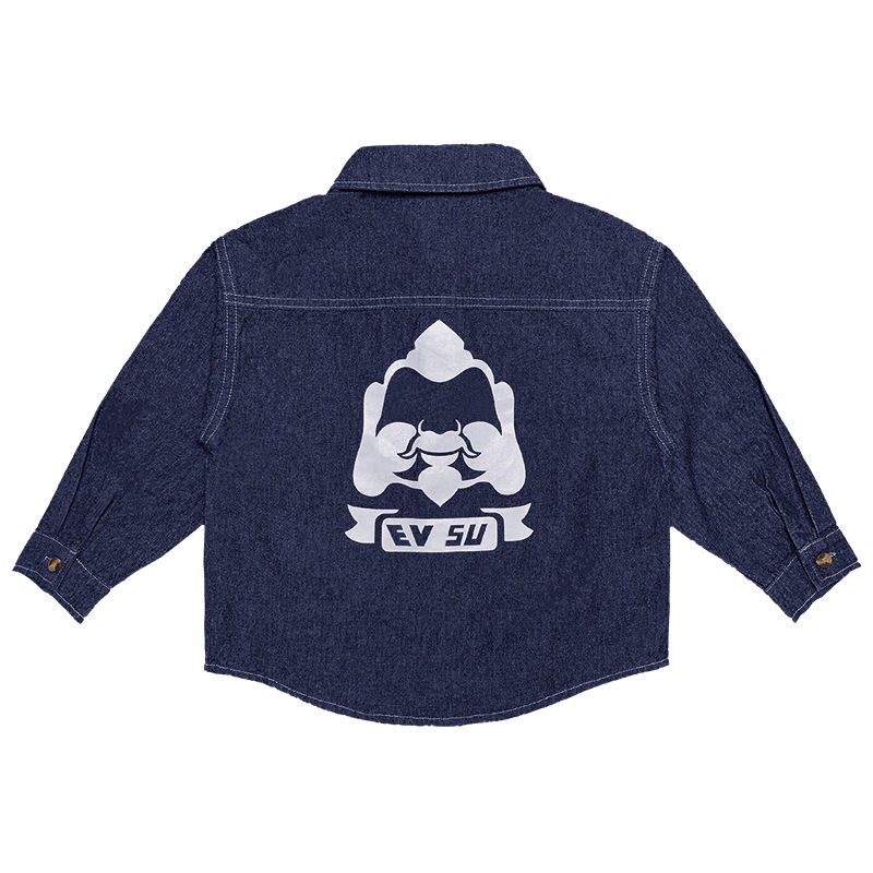 Boys' Denim Shirt Jacket Spring & Fall 2025 New Long-Sleeved Cardigan Kidsren's Medium and Large Kidsren's Denim Shirt Kidsren's Clothing