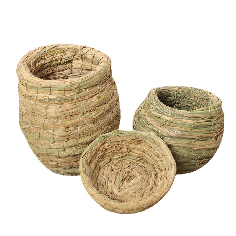 Factory Direct Sales Straw Bird's Nest Bird Cage Pet Warm Hanging Nest Small Bird's Nest Bird's Nest Straw Nest Breeding Nest Supplies