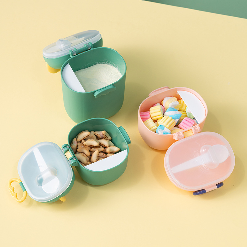 Moe Fun Dinosaur Baby Milk Powder Box Portable Out Large Capacity Milk Powder Snacks Sub-pack Storage Jar Milk Powder Box