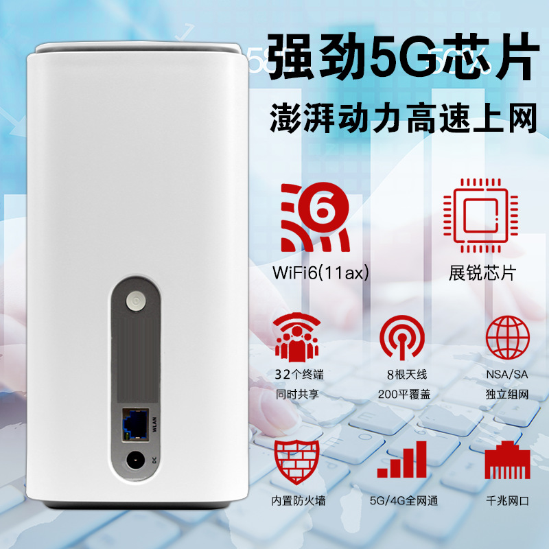 5Gcpe Smart Wifi6 Outdoor Live Broadcast Dual-Band 5g through the Wall with 32-Device Card Wireless Router