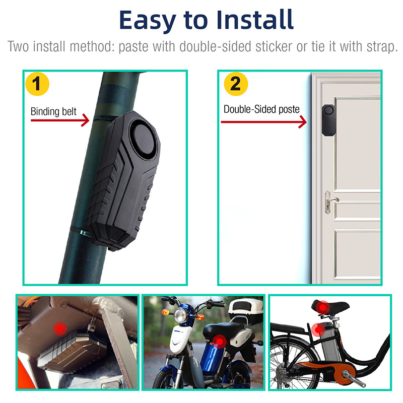Cross-border wholesale bicycle electric vehicle vibration alarm wireless remote control anti-theft device displacement sensor SF22R