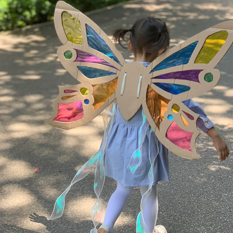 DIY Light and Shadow Butterfly Wings Material Bag Children's Colorful Cellophane Handmade Transparent Film Colorful Transparent Plastic Sheet