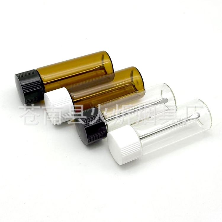 Cross-Border Hot-Selling Snuff Bottle Medicine Box with Snuff Spoon Transparent Glass Medicine Box Storage Bottle Medicine Box Accessories