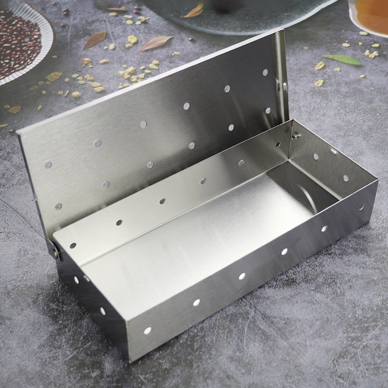 Outdoor Barbecue Smoke Box, Lychee Wood Smoke Box, Thickeneded Stainless Steel Barbecue Tool, Smoked Meat Box, Carbon Box